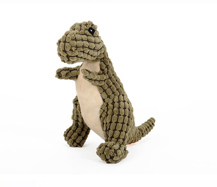 Dinosaur Plush Dog Toy – Interactive Chew Toy with Squeaker for Large & Small Dogs