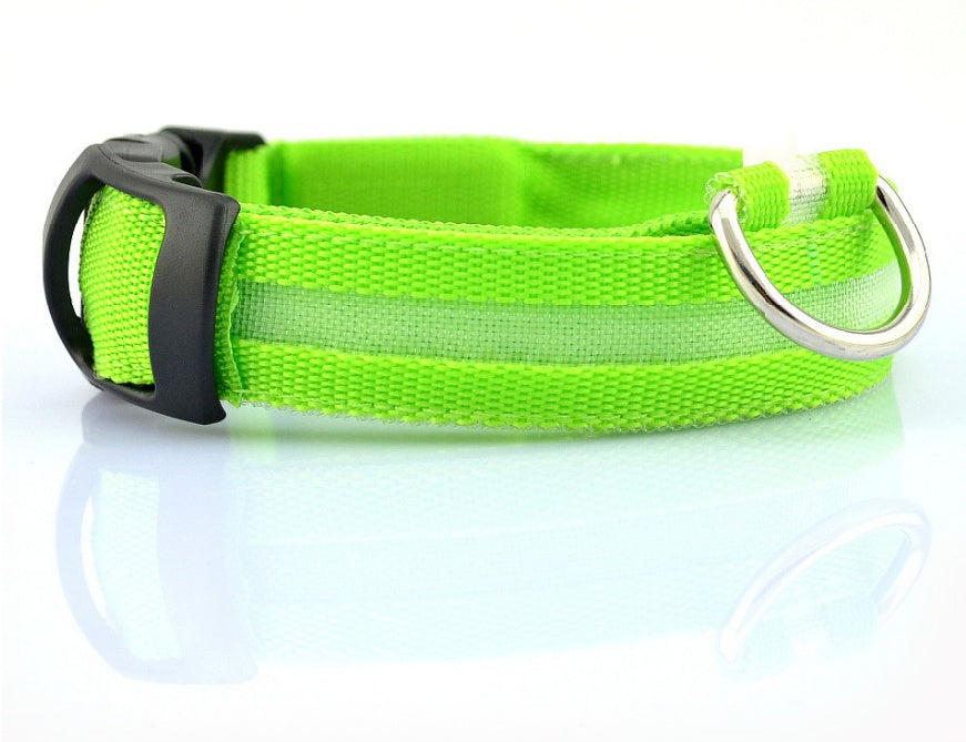 LED Luminous Pet Collar – Adjustable Nylon Safety Collar for Dogs & Cats