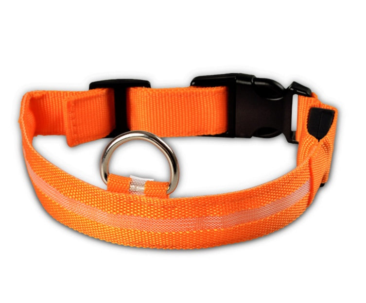 LED Luminous Pet Collar – Adjustable Nylon Safety Collar for Dogs & Cats