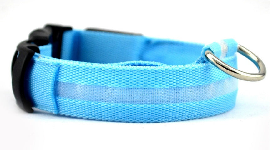 LED Luminous Pet Collar – Adjustable Nylon Safety Collar for Dogs & Cats