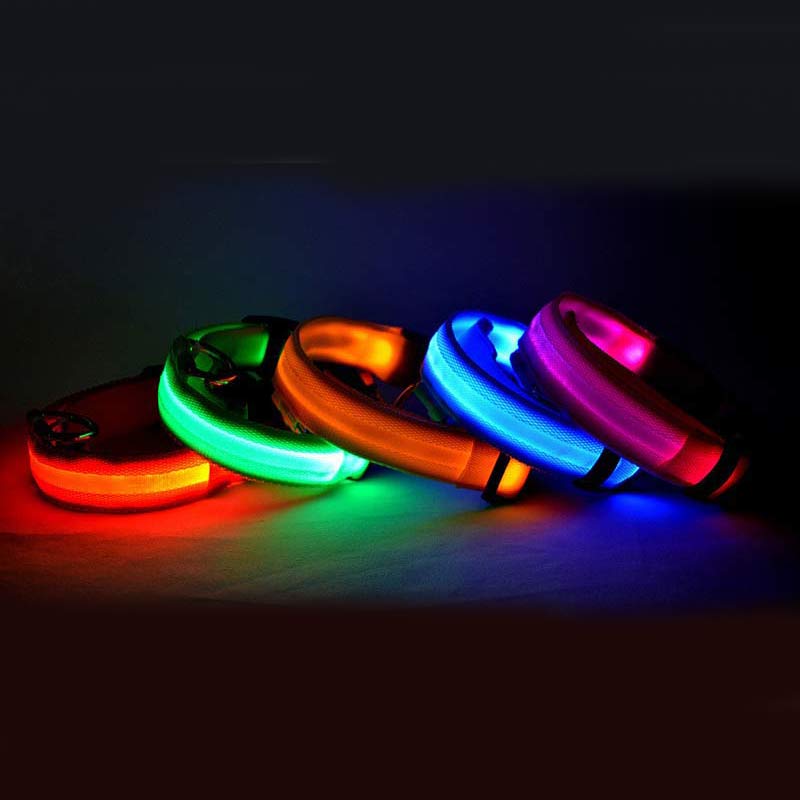 LED Luminous Pet Collar – Adjustable Nylon Safety Collar for Dogs & Cats