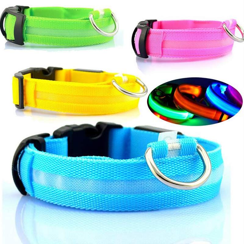 LED Luminous Pet Collar – Adjustable Nylon Safety Collar for Dogs & Cats