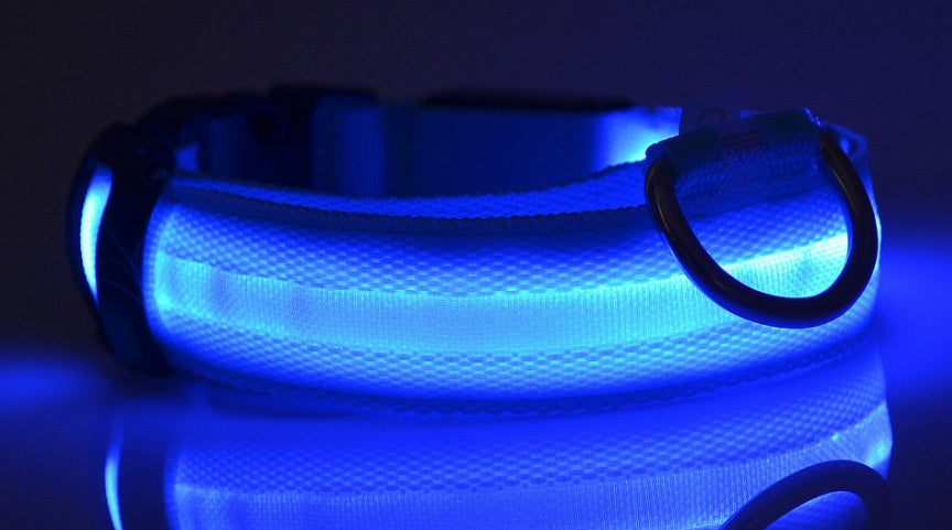 LED Luminous Pet Collar – Adjustable Nylon Safety Collar for Dogs & Cats
