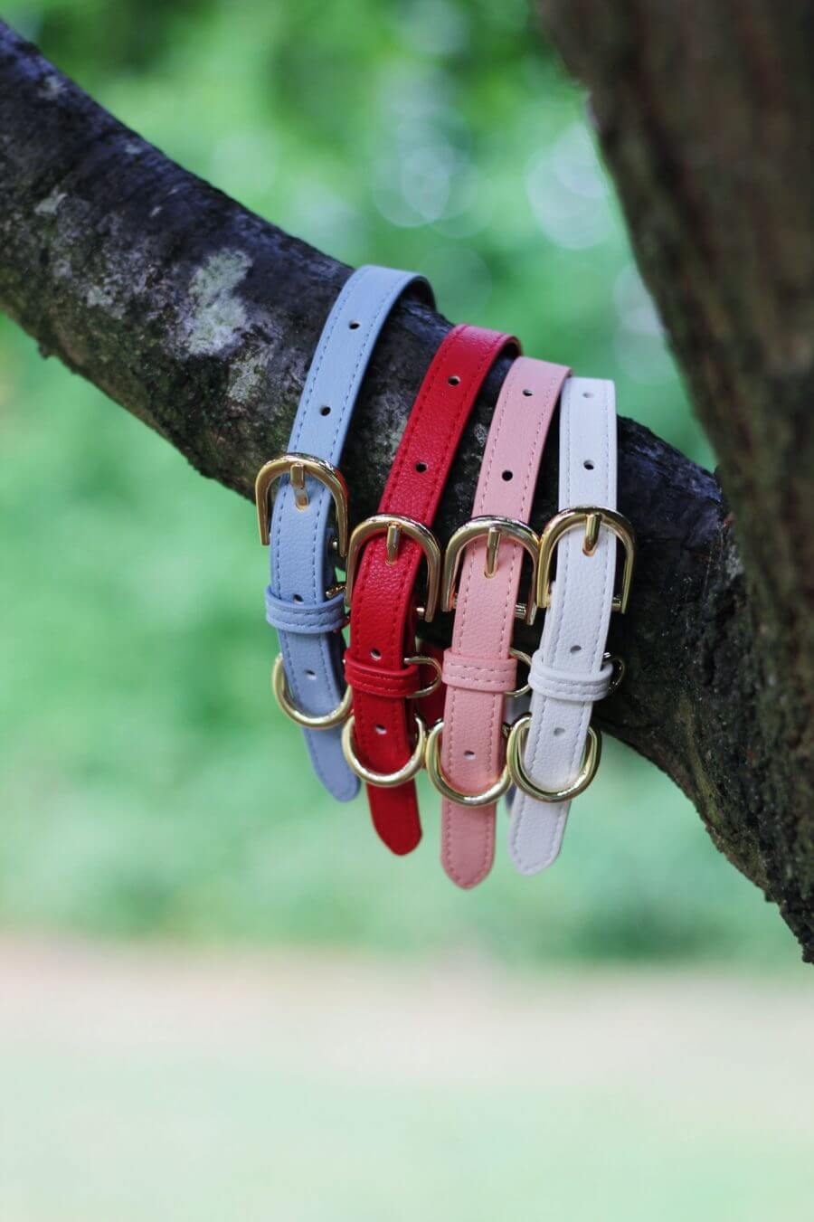 Vegan Lightweight Leather Dog Collar (Blue) – by Coco Couture