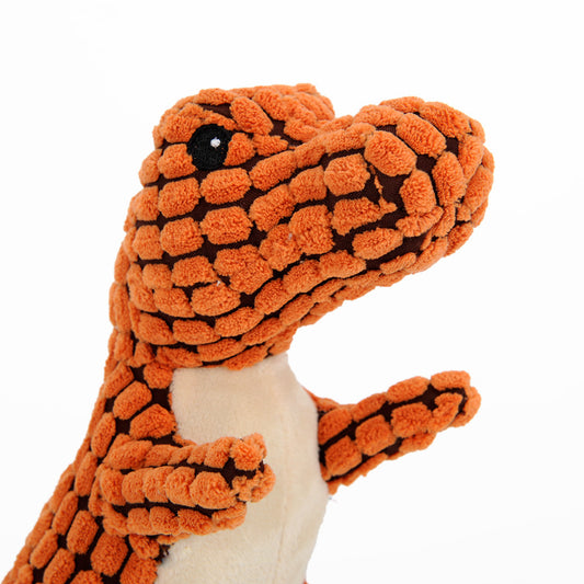 Dinosaur Plush Dog Toy – Interactive Chew Toy with Squeaker for Large & Small Dogs