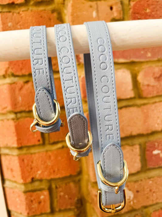 Vegan Lightweight Leather Dog Collar (Blue) – by Coco Couture